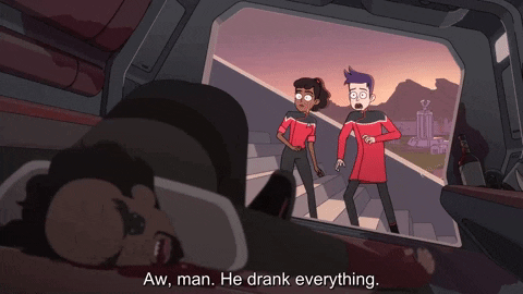 Drunk Klingon Passed Out On Ground GIF