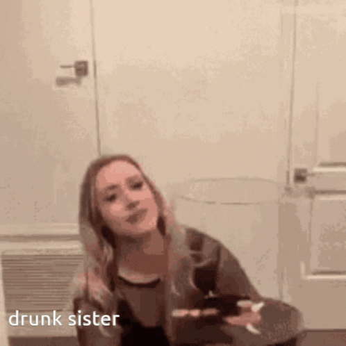 Drunk Meme Big Wine Glass Girl GIF