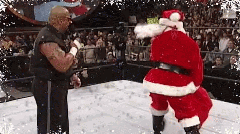 Drunk Santa Attacking Taz GIF