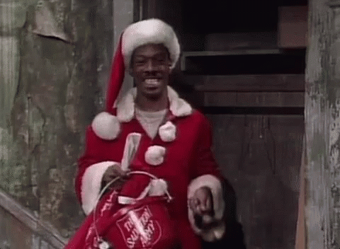 Drunk Santa Eddie Murphy Ringing Bell GIF