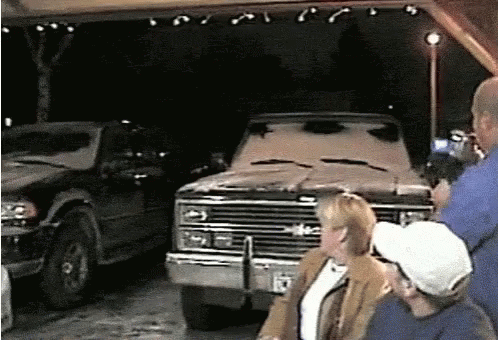 Drunk Santa Falling On Truck GIF