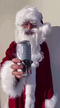 Drunk Santa Offering Can Of Beer GIF