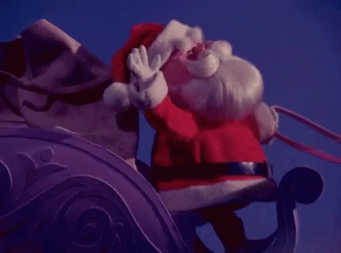 Drunk Santa Riding The Sleigh GIF