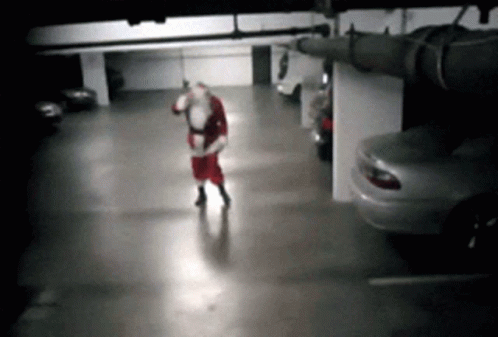 Drunk Santa Trip Then Hit Car GIF