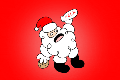 Drunk Santa Wanting Milk And Cookies GIF
