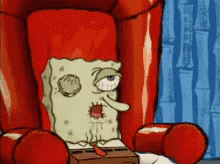 Dry Spongebob Sitting On A Chair GIF