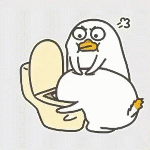 Duck Animation Toilet Pushing Goofy Meme GIF