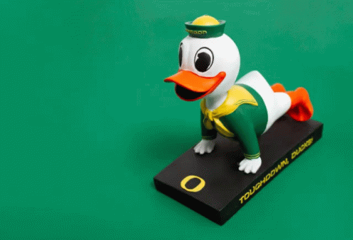 Duck Figurine With Tough Text GIF