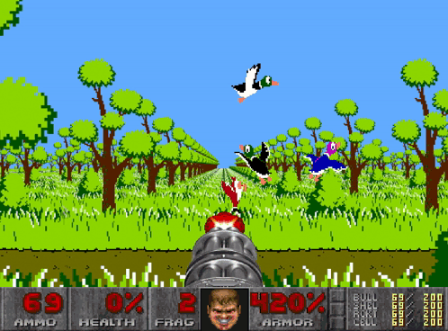 Duck Flying Over Grass Field