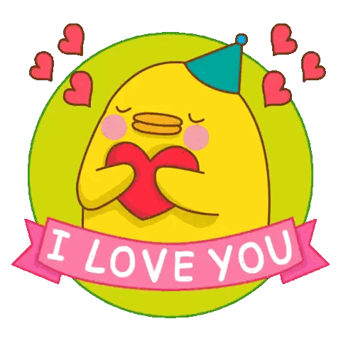 Duck Holding Heart Saying I Love You