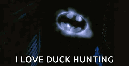Duck Hunting With Batman Logo GIF