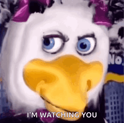 Duck Mascot Says I'm Watching You