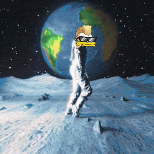 Duck Moonwalk To The Moon GIF