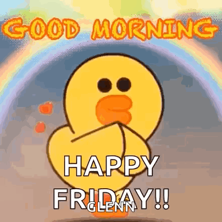 Duck Says Good Morning Happy Friday Before Rainbow