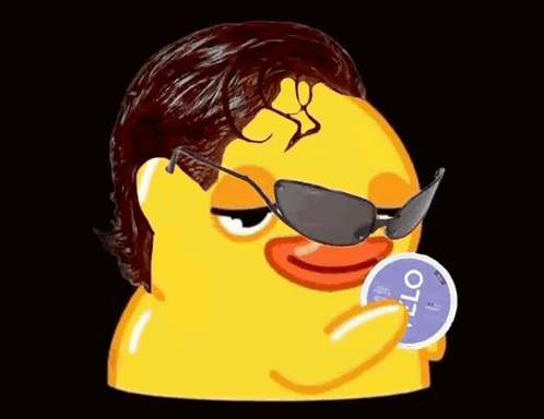 Duck Wearing Sunglasses Holding Hello Circle GIF