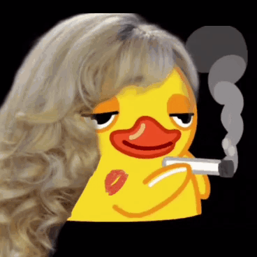 Duck With Blonde Hair Smoking Cigarette GIF