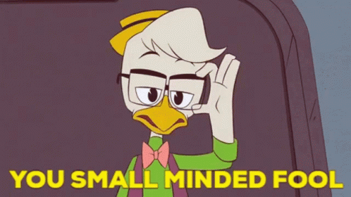 Duck With Glasses Saying You Small Minded Fool GIF