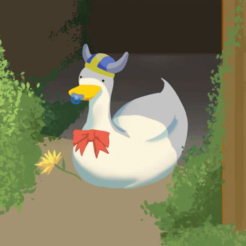 Duck With Pacifier and Red Bow