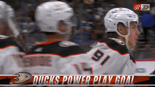 Ducks Power Play Goal Is Shown On A Screen GIF