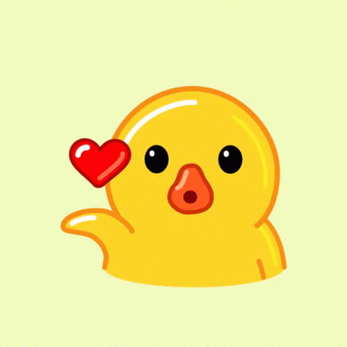 Ducky Wink Flying Kiss Love GIF
