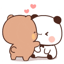 Dudu Kissing Bubu Hearts Gif GIF