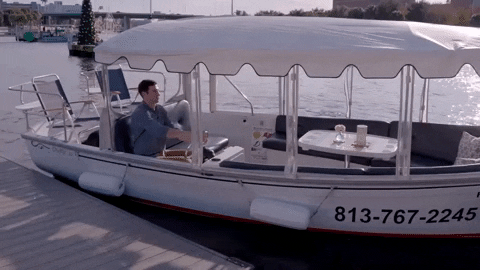Duffy Boat Parallel Parking On Lake GIF