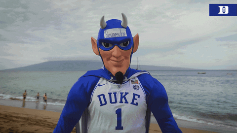 Duke Mascot Hawaii Football Brushes Dirt Off GIF