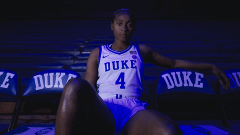 Duke Player Balogun Seating On Gym Seats GIF