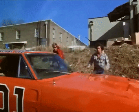 Dukes Of Hazzard Sliding On The Hood Car GIF