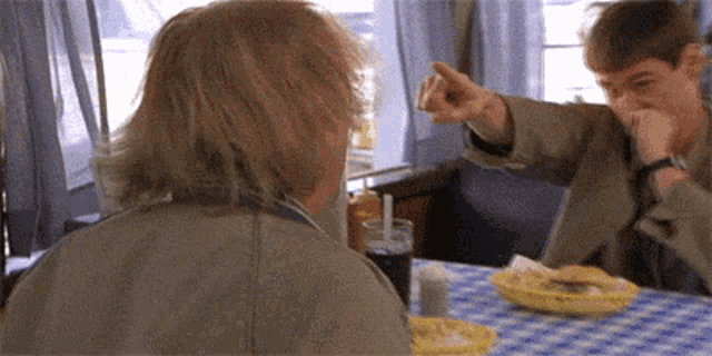 Dumb And Dumber Pointing Away GIF