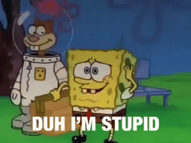 Dumb Spongebob Says Duh I'm Stupid GIF