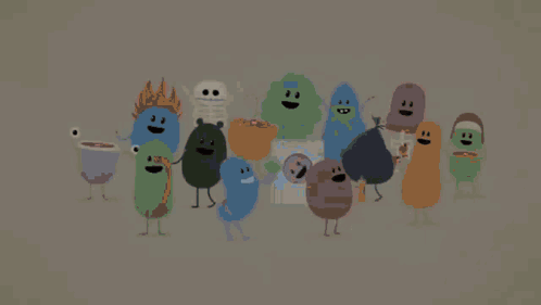 Dumb Ways To Die Characters Swaying GIF