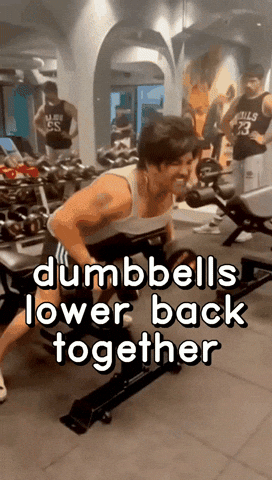 Dumbbell Row Lower Back Workout GIF
