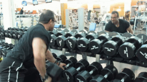 Dumbbell Row Muscle Guy One Arm Dumbbell GIF