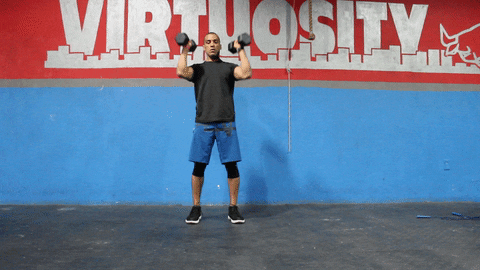 Dumbbell Row Overhead Press GIF