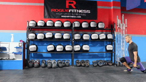 Dumbbell Row Reverse Lunge With Dumbbells GIF