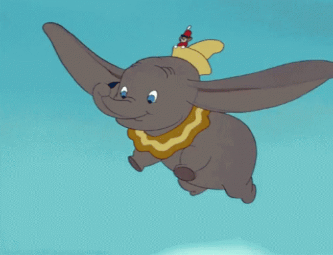 Dumbo Flying Elephant Ears Flapping GIF