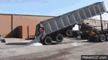 Dump Truck Being Loaded With Sand GIF