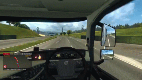 Dump Truck Simulation Driving Around GIF