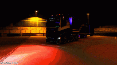 Dump Truck With Disco Lights GIF