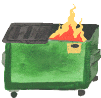 Dumpster Fire Watercolor Sticker GIF