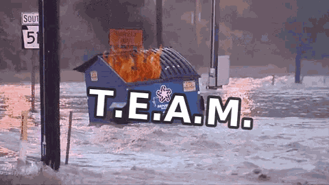 Dumpster on Fire Saying T.E.A.M