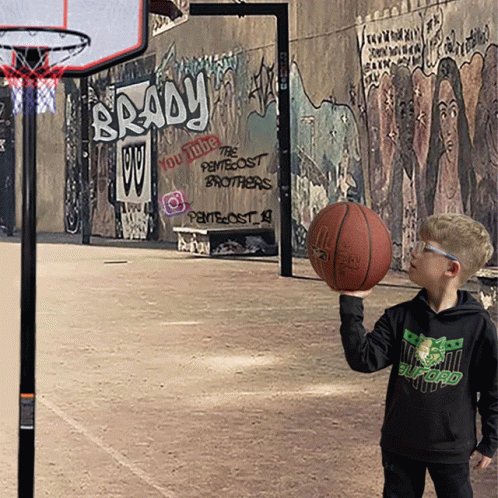 Little Kid With Glasses Dunk GIF
