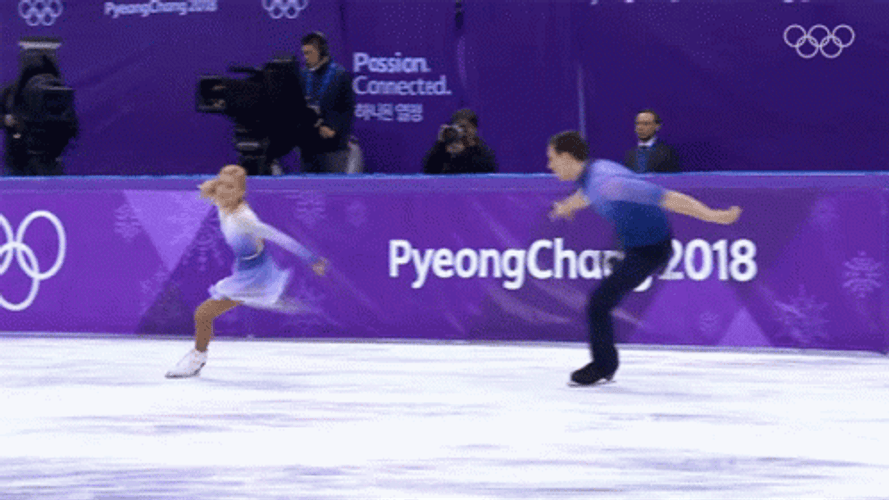 Duo Figure Skater Ice Skating Competition  GIF
