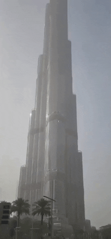 Dust Storm Burj Khalifa Uae Landmark GIF