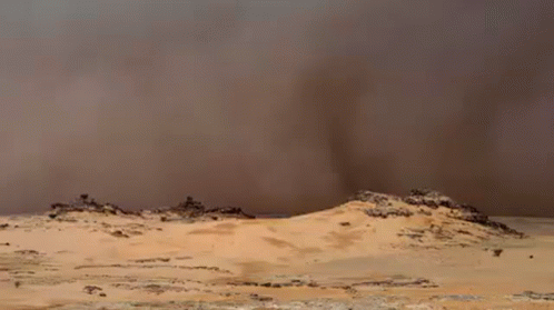 Dust Storm In Desert With Hills GIF