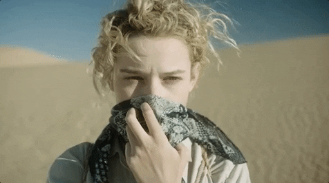 Dust Storm Julia Garner Taking Off Mask GIF