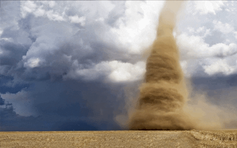 Dust Storm Massive Cloud Funnel Formation GIF
