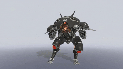 Dva Black Costume Kneel Down GIF