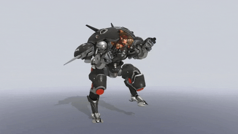 Dva Black Costume Punching GIF